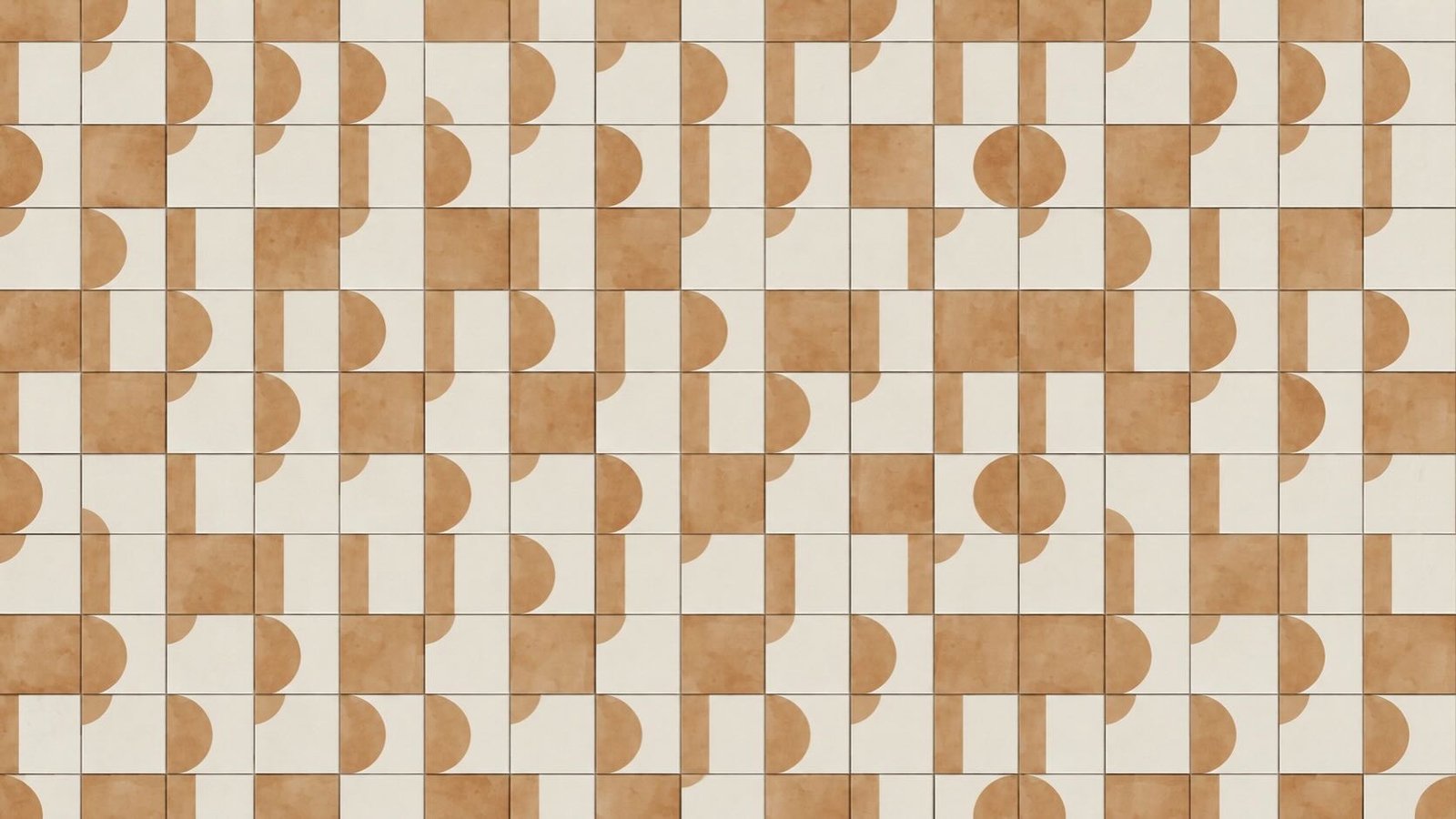 Padrão de azulejos em terracota e creme da Casa Figa